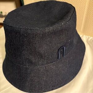 Furla denim bucket hat With Dust Bag